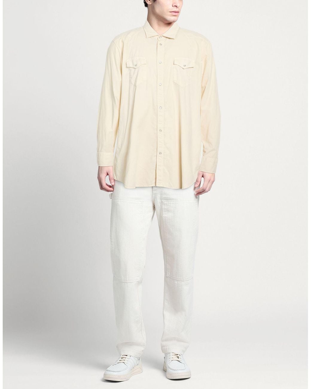 Ghirardelli White Washed Shirt Cotton for men