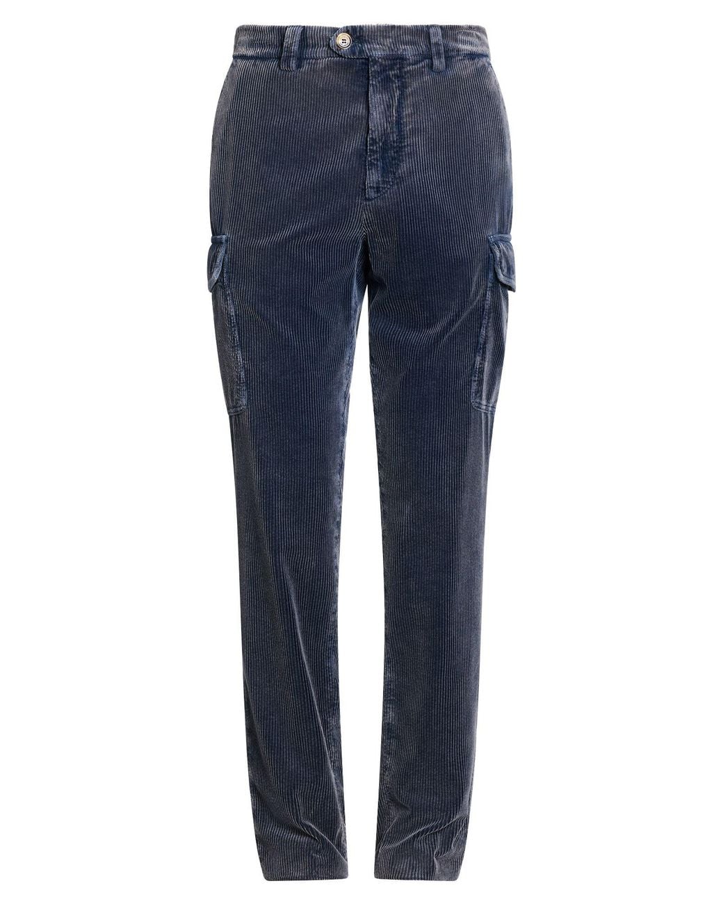 Brunello Cucinelli Blue Midnight Pants Cotton for men