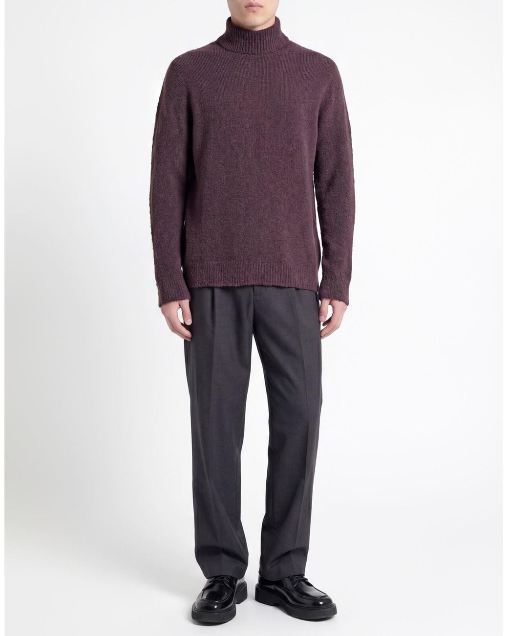 Original Vintage Style Purple Turtleneck Cotton, Polyamide, Elastane for men
