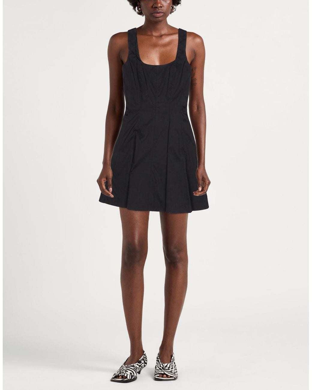 Patrizia Pepe Black Mini Dress Cotton, Polyamide, Elastane