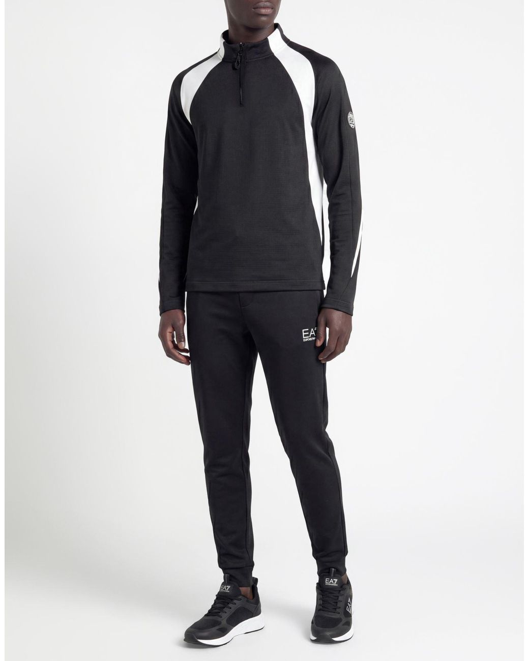 EA7 Black T-Shirt Polyester, Elastane for men