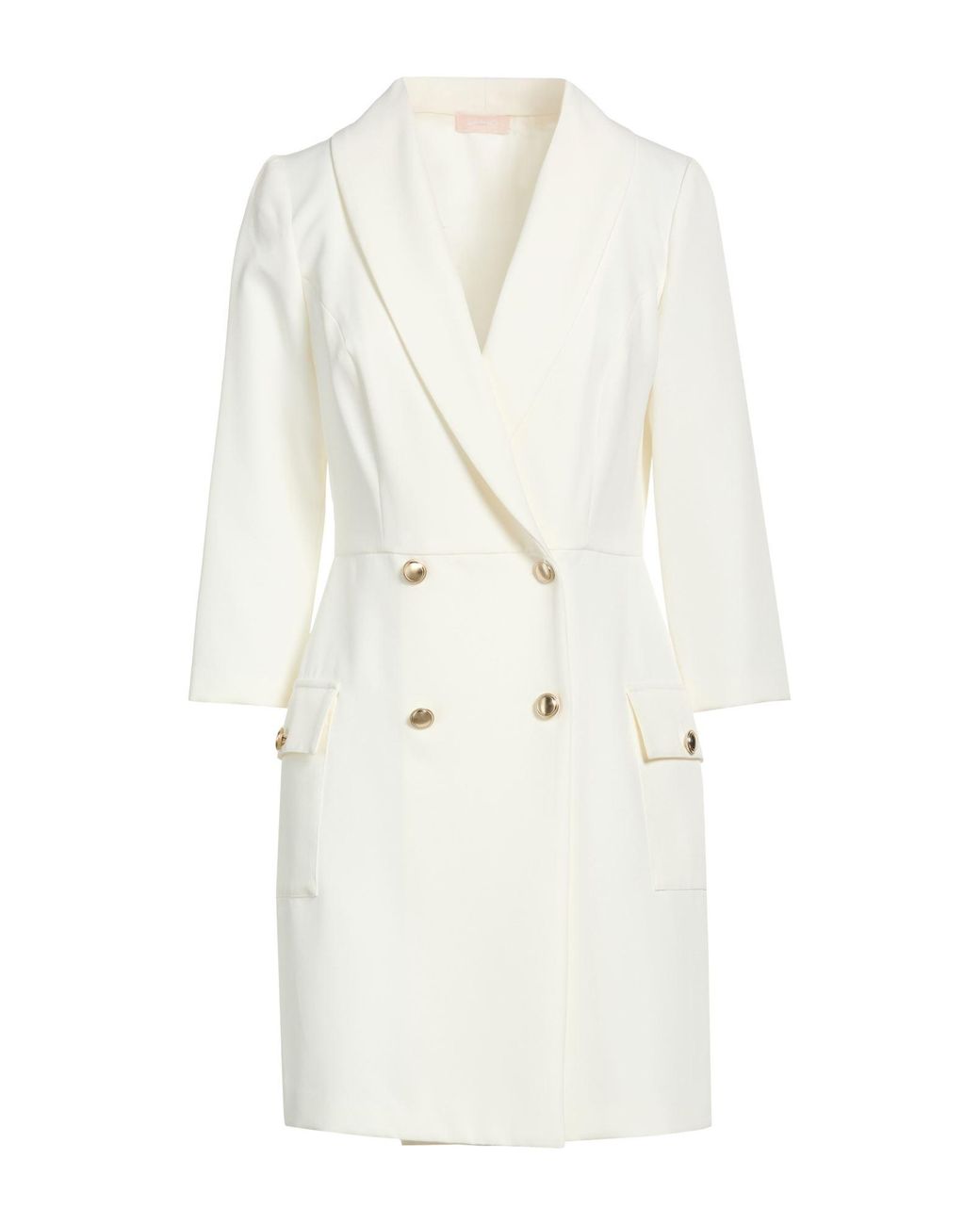 Liu Jo White Ivory Mini Dress Polyester, Elastane