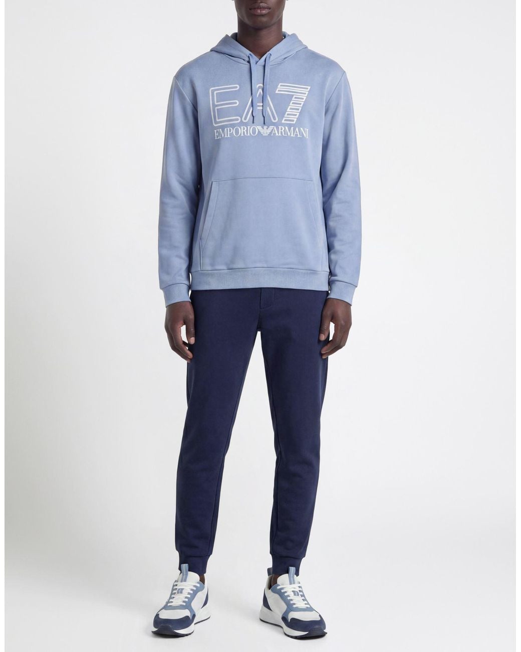 EA7 Blue Sky Sweatshirt Cotton, Elastane for men