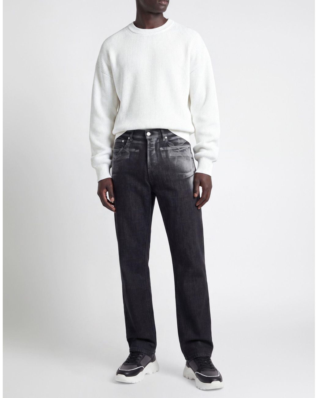 Iceberg Black Jeans Cotton, Elastane for men