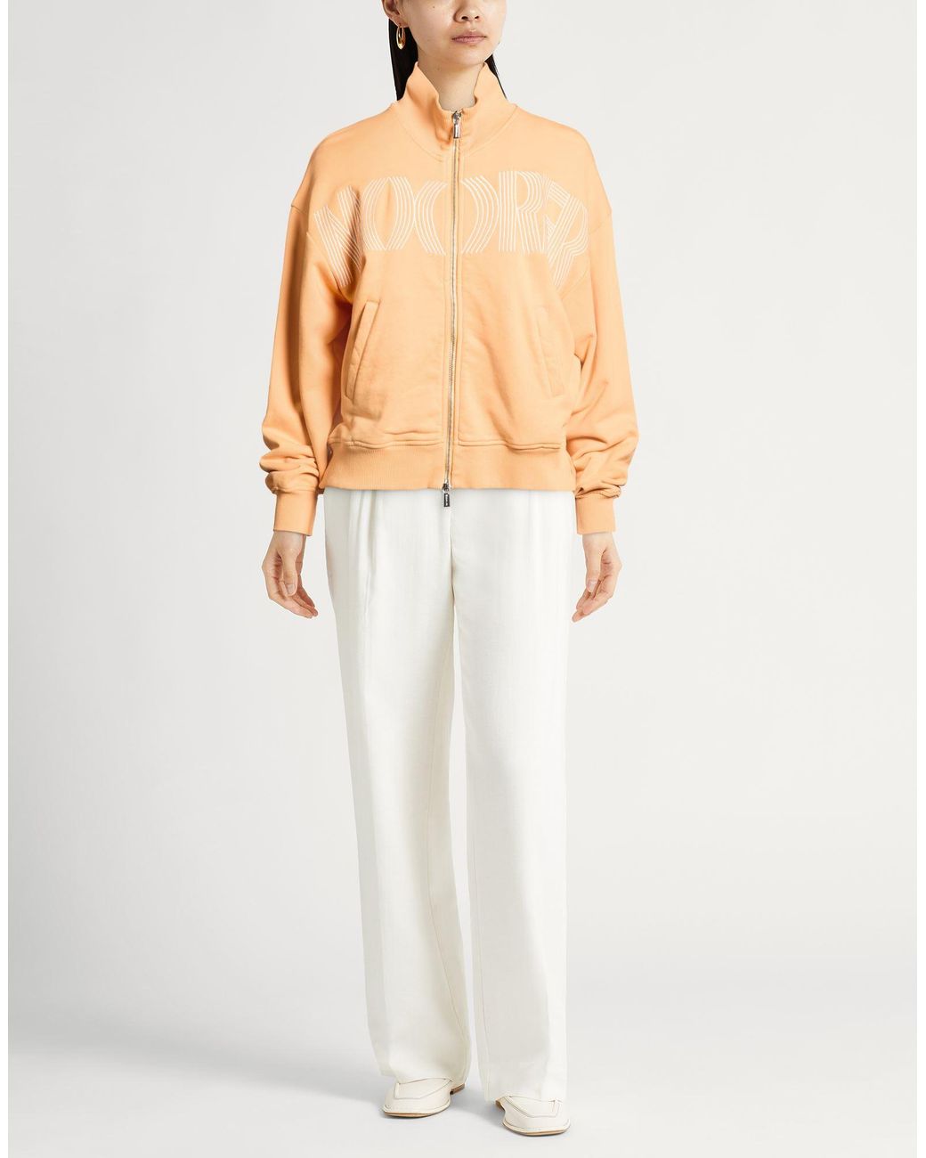 Moorer Orange Sweatshirt Cotton