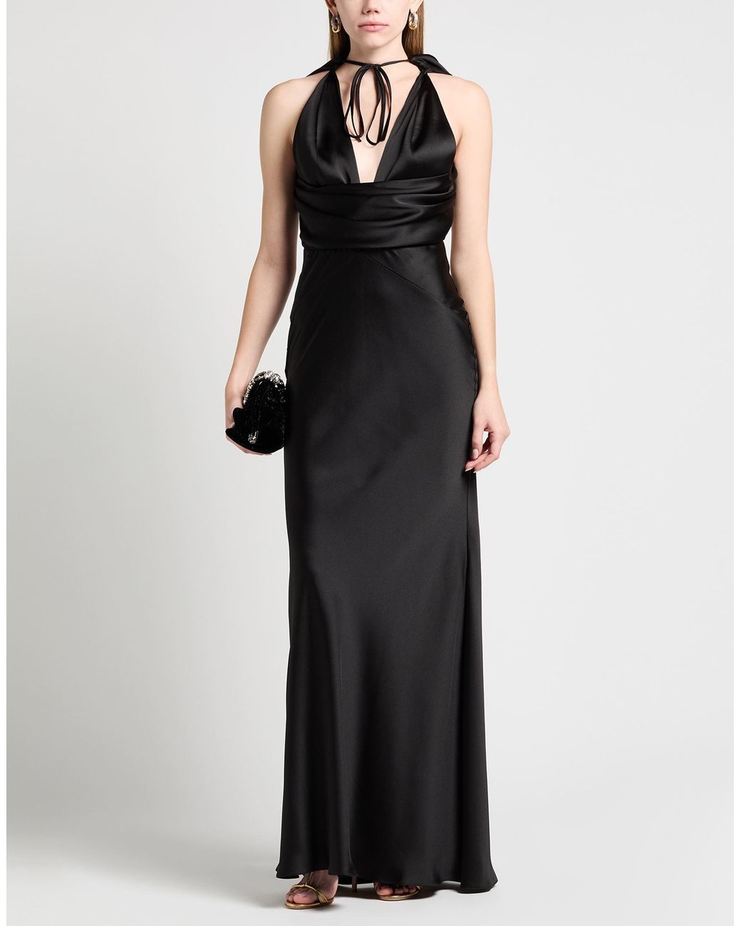 ACTUALEE Black Maxi Dress Polyester
