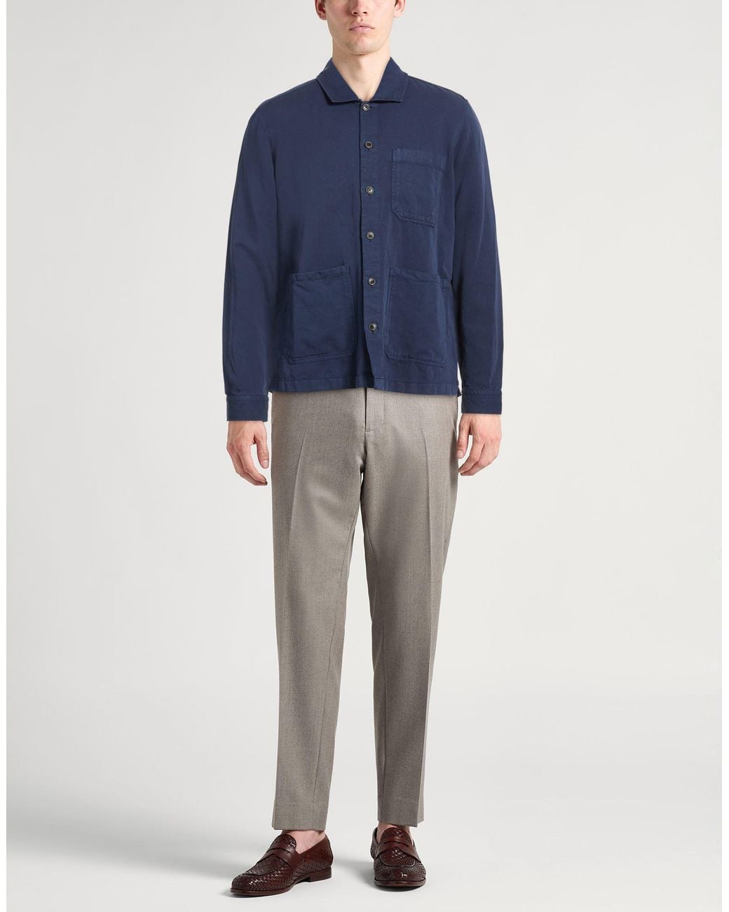 Hackett Blue Shirt Cotton, Linen, Lyocell for men