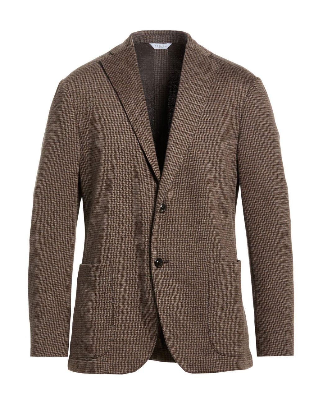 Boglioli Brown Blazer Cotton, Elastane for men