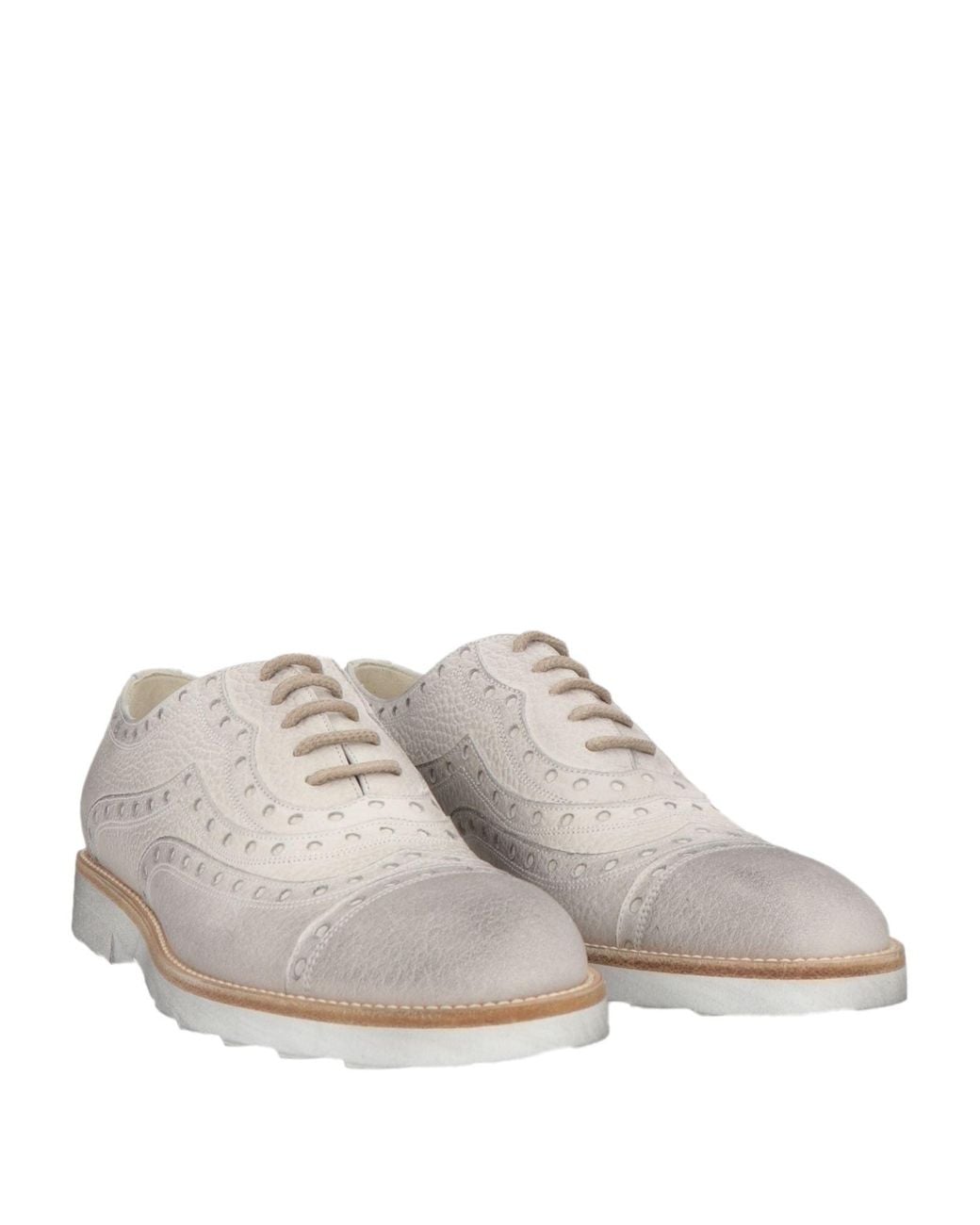 Dolce & Gabbana White Lace-Up Shoes Calfskin for men