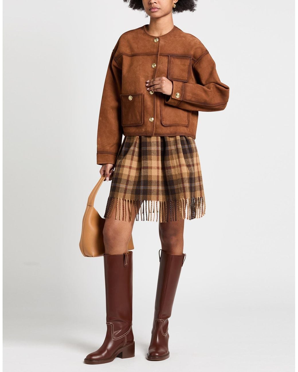 Sandro Brown Jacket Lambskin