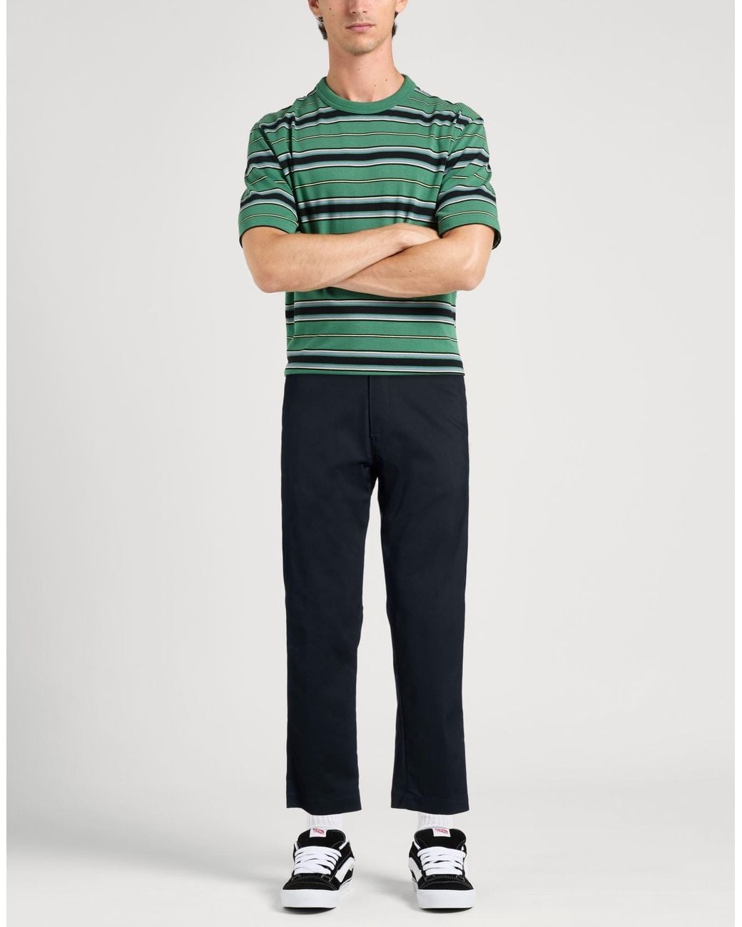 Officina 36 Blue Pants Cotton, Polyamide, Elastane for men