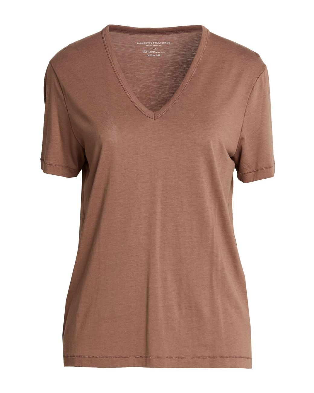 Majestic Filatures Brown T-Shirt Lyocell, Cotton