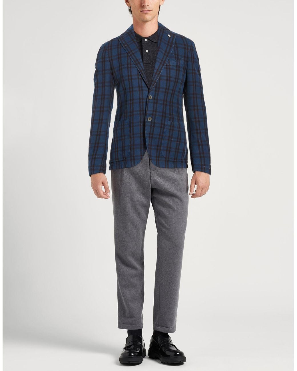 L.b.m. 1911 Blue Blazer Cotton, Linen, Silk for men