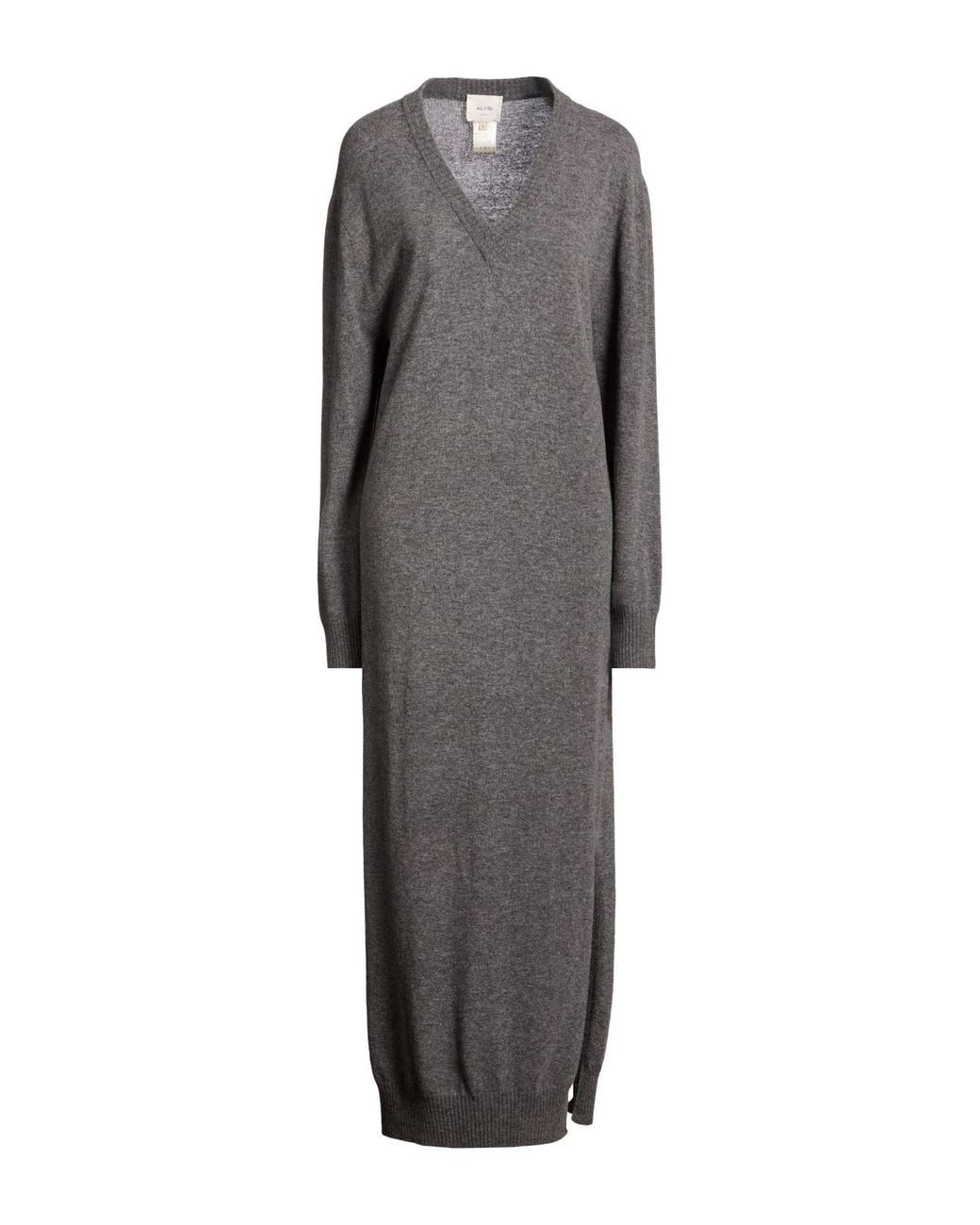 Alysi Gray Crème Maxi Dress Merino Wool, Cashmere