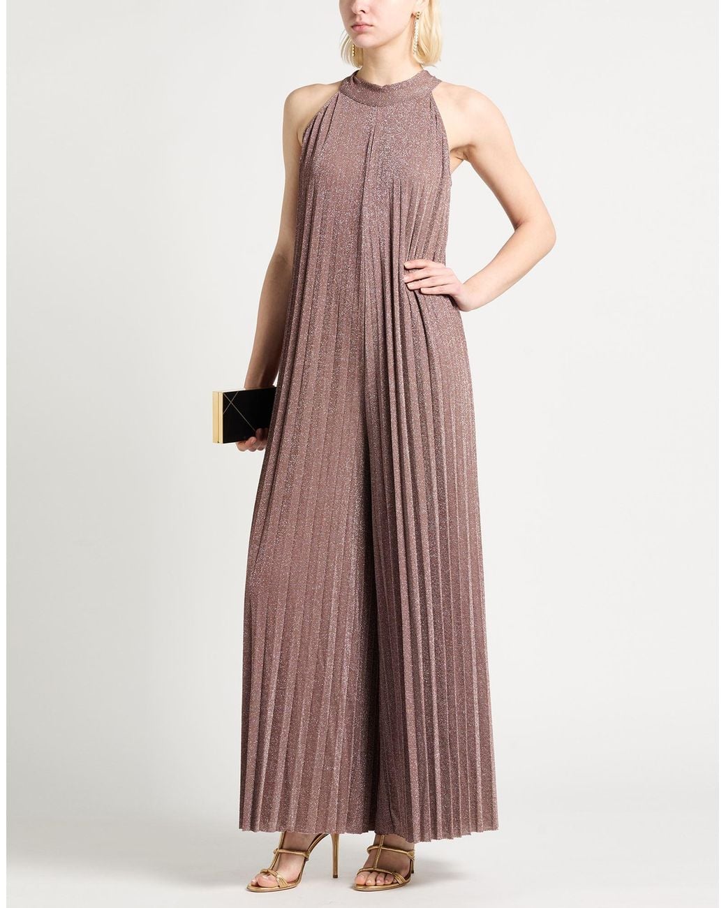 SOLOTRE Purple Jumpsuit Viscose, Polyamide, Metallic Polyester, Elastane