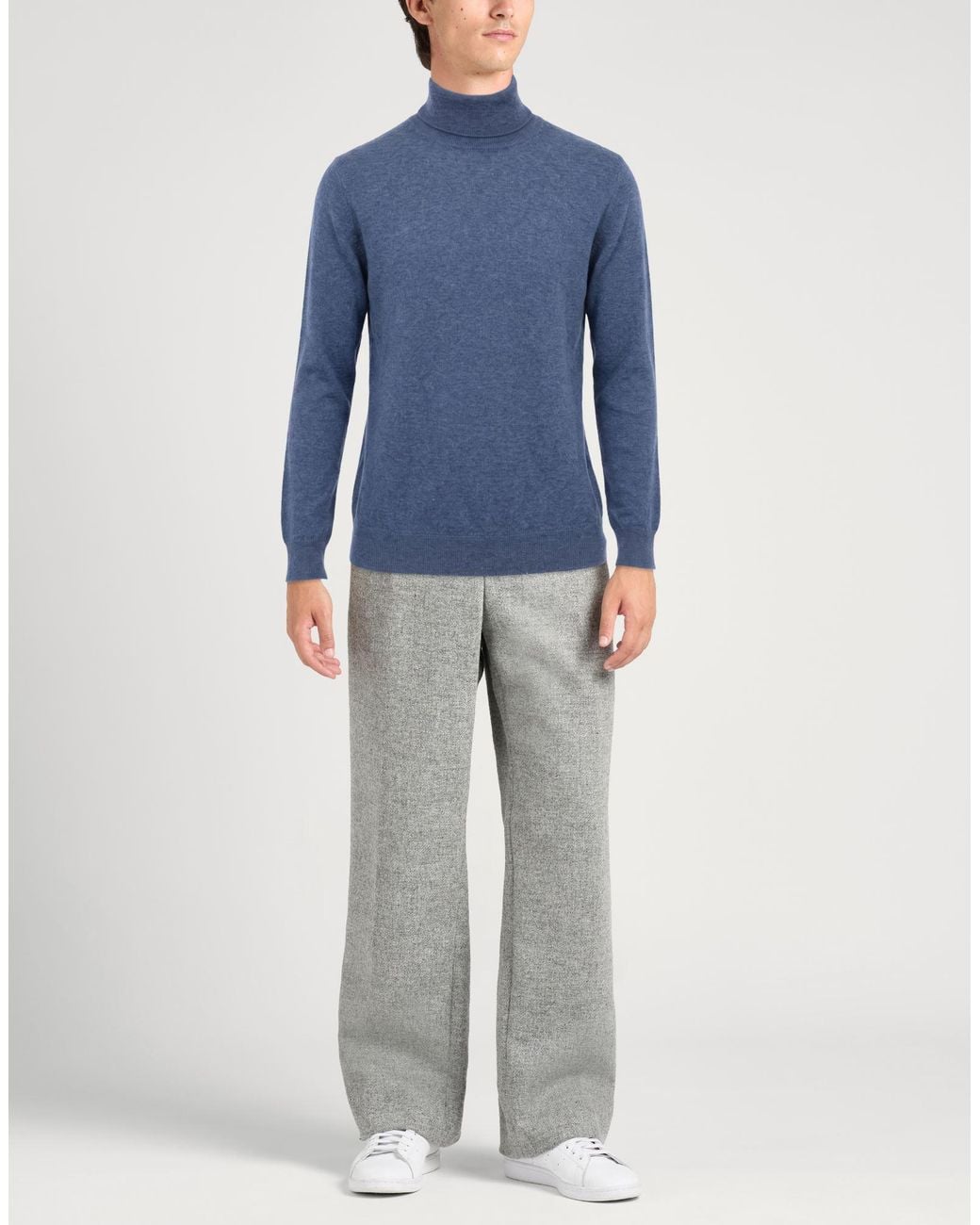 Cruciani Blue Turtleneck Cashmere for men