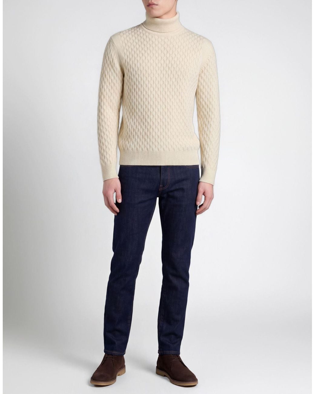Jacob Cohen White Turtleneck Virgin Wool for men
