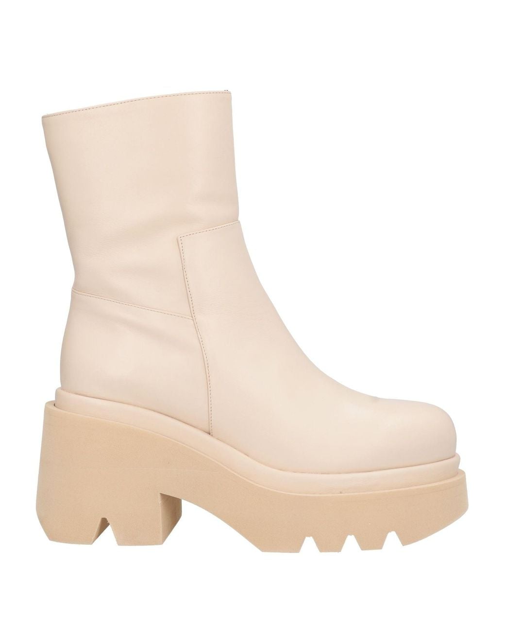 Paloma Barceló Natural Leonor Ivory Ankle Boots Leather