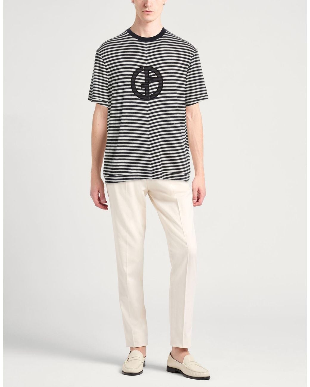Giorgio Armani Black T-Shirt Viscose, Elastane for men