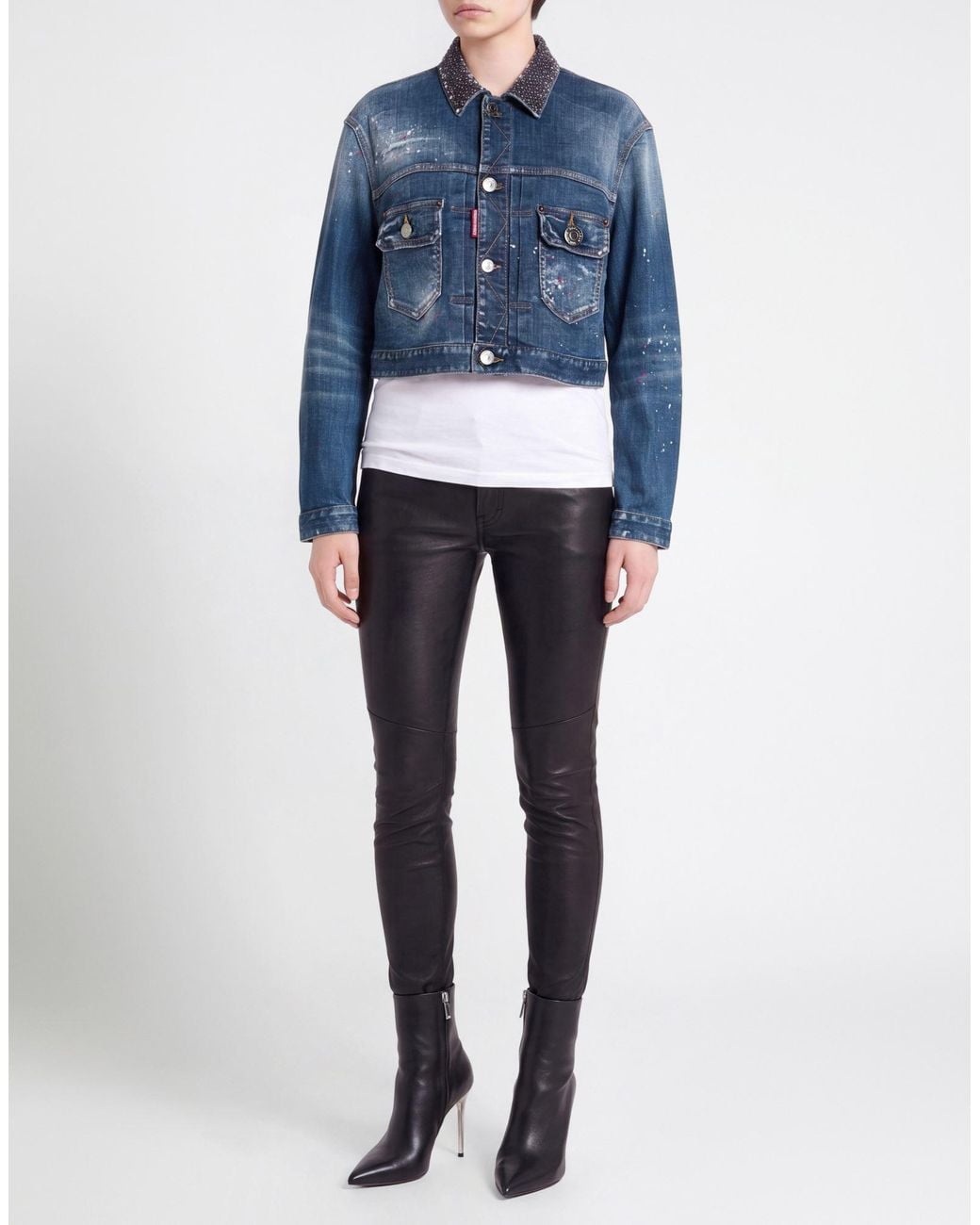 DSquared² Blue Denim Outerwear Cotton, Elastane