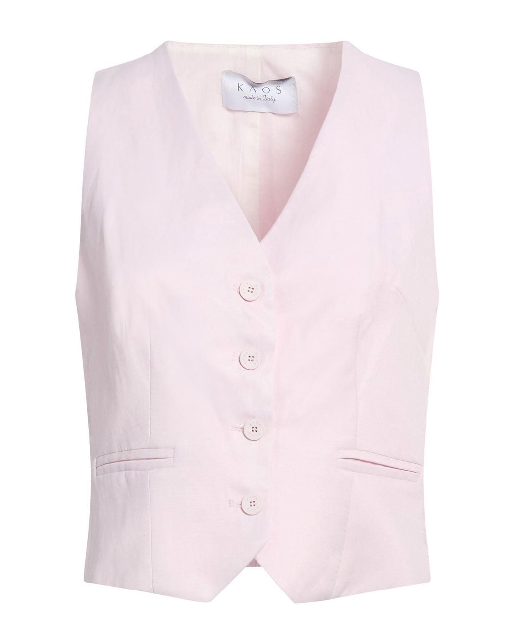 Kaos Pink Tailored Vest Viscose, Linen