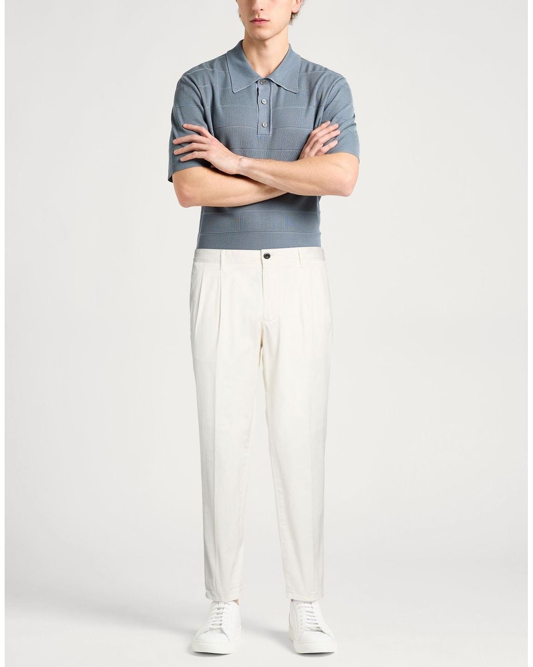 Incotex White Pants Cotton, Elastane for men