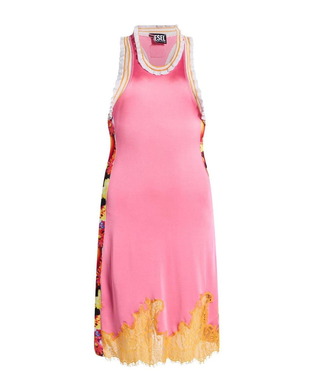 DIESEL Pink Mini Dress Viscose, Elastane