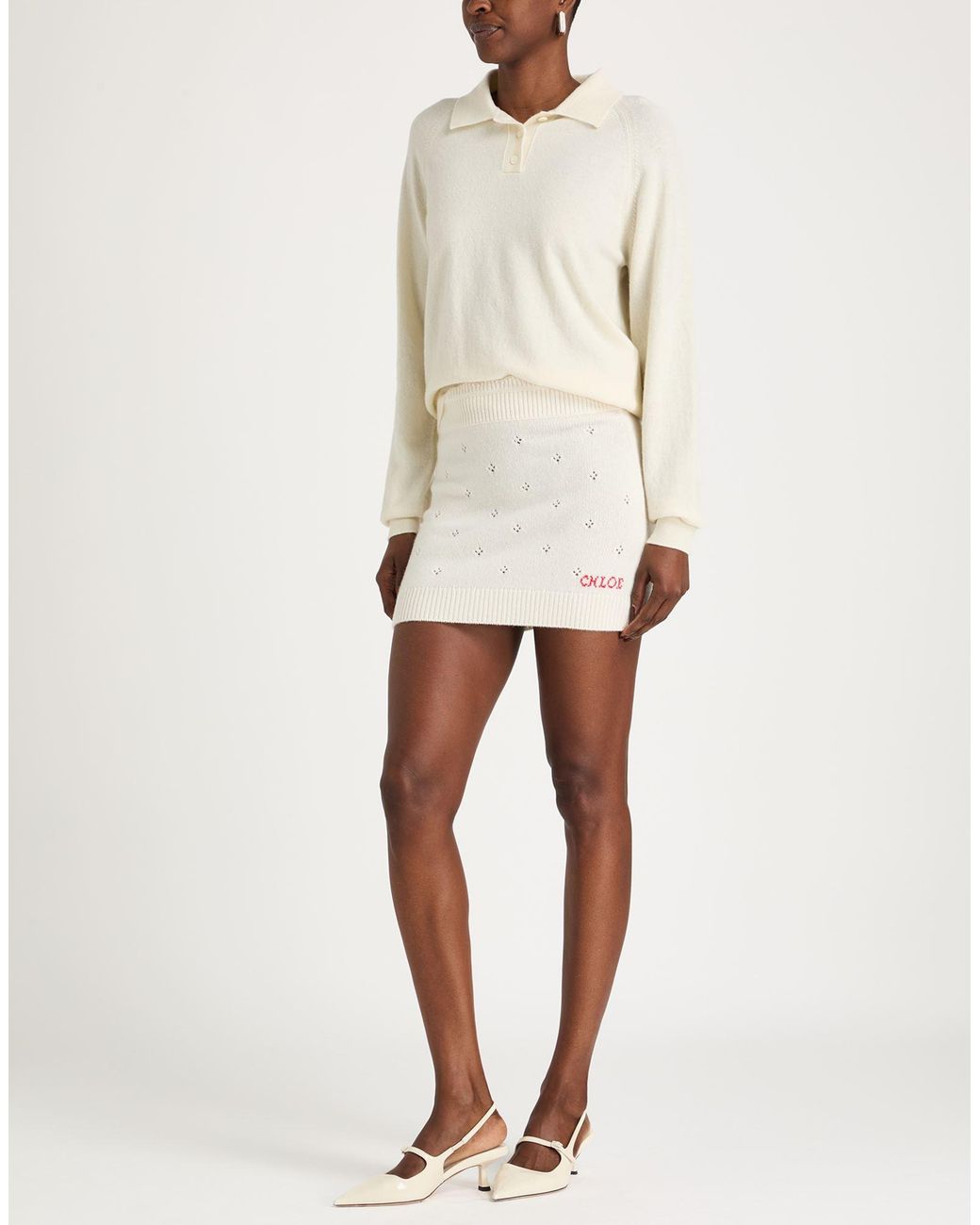 Mini-Jupe Chloé en coloris Natural