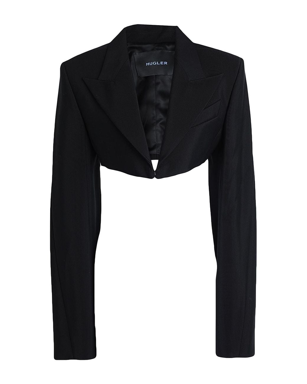 Mugler Black Blazer Viscose, Virgin Wool