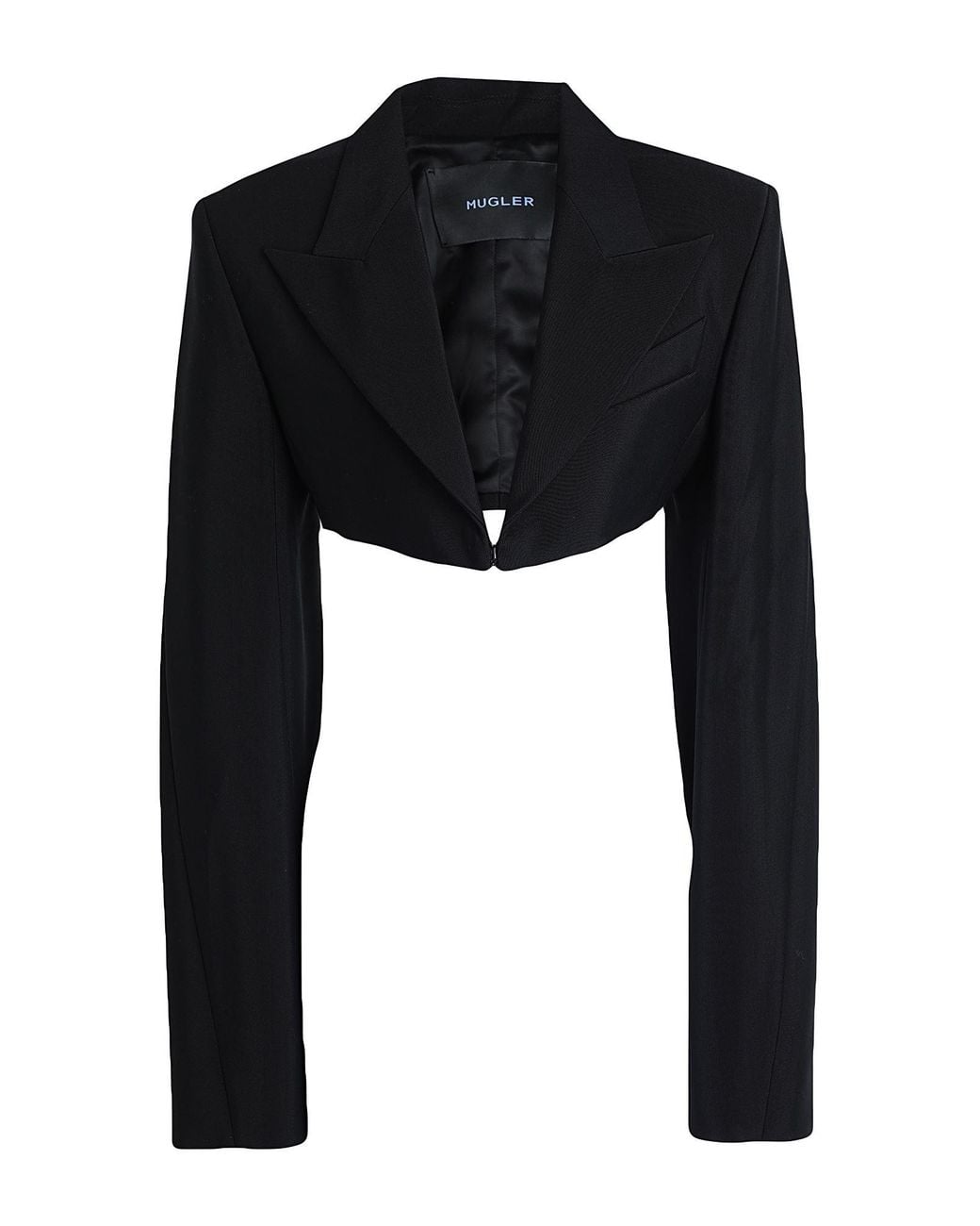 Mugler Black Blazer Viscose, Virgin Wool
