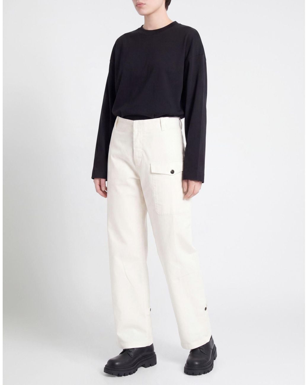 Department 5 White Pants Cotton, Elastane