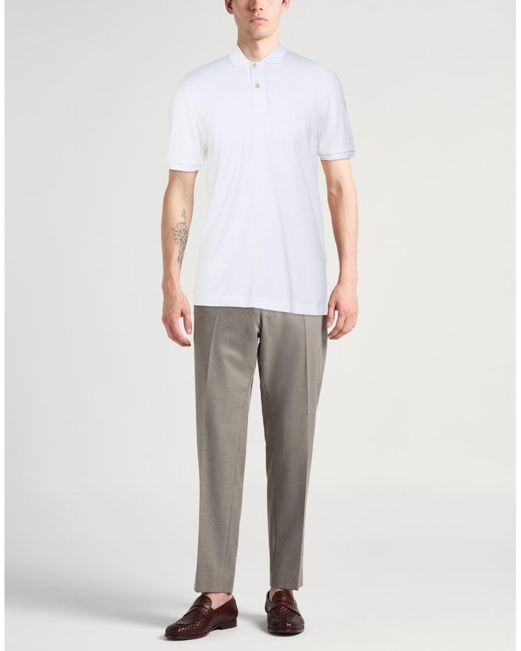 Eleventy White Polo Shirt Cotton for men