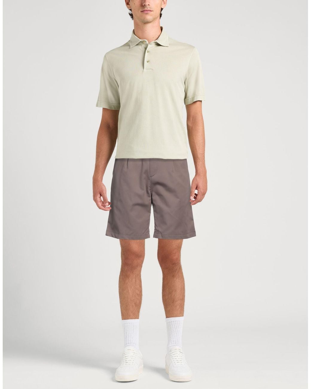 Paolo Pecora Gray Bermuda Tessuto Taupe Shorts & Bermuda Shorts Lyocell, Cotton for men