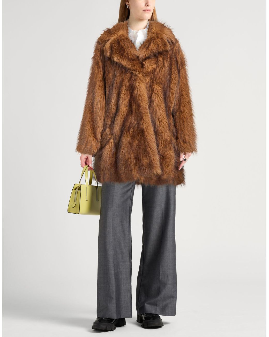 Stand Studio Brown Shearling- & Kunstfell