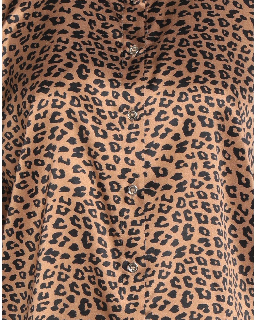 Robert Friedman Brown Camel Shirt Silk, Elastane