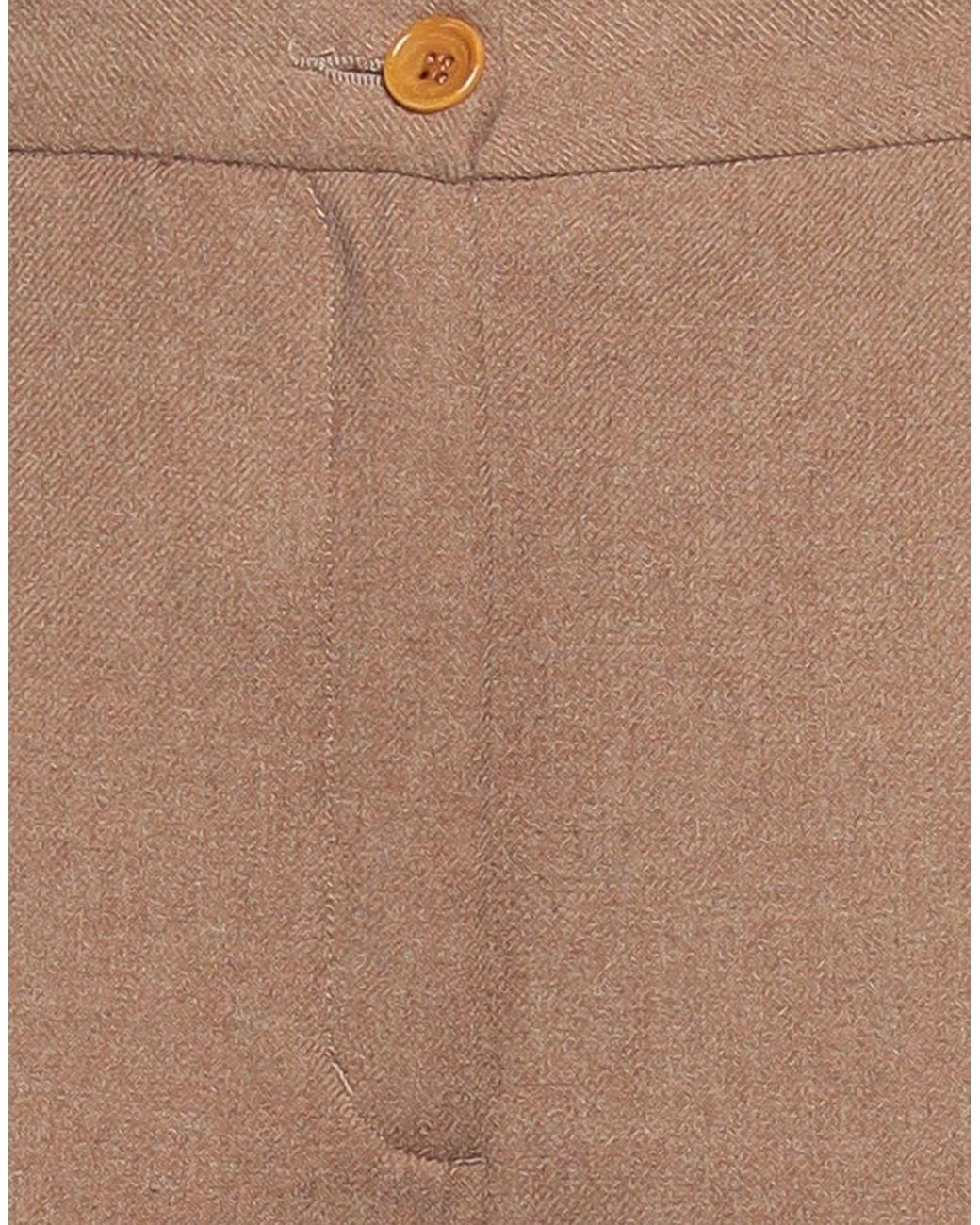 Hartford Brown Camel Pants Polyester, Viscose, Wool, Elastane