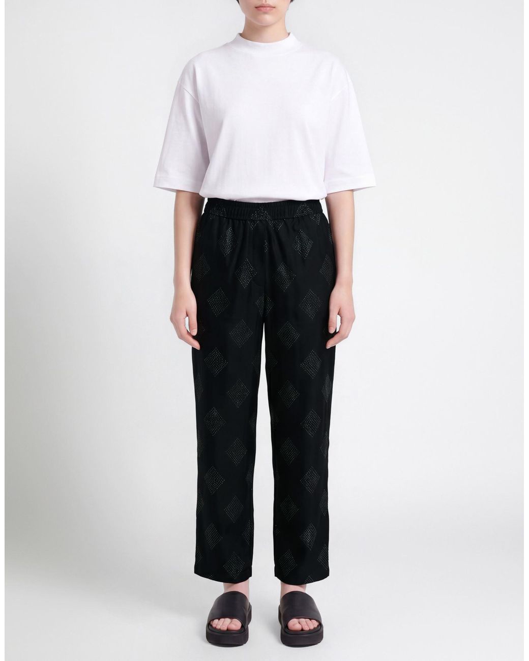 Giorgio Armani Black Pants Silk, Elastane