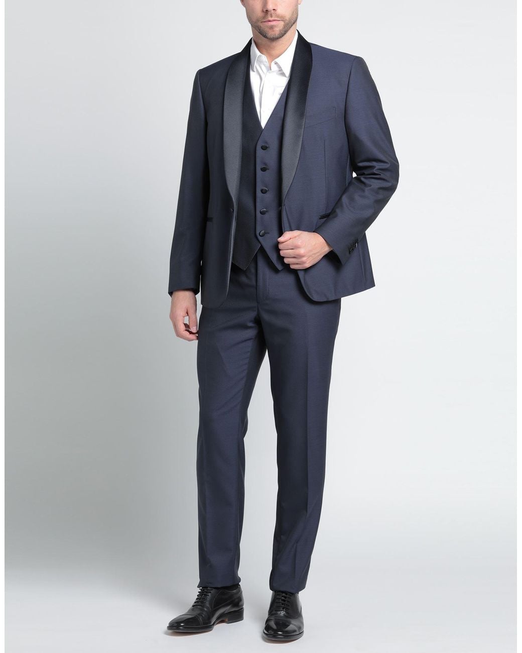 Corneliani Blue Suit Virgin Wool, Polyester for men
