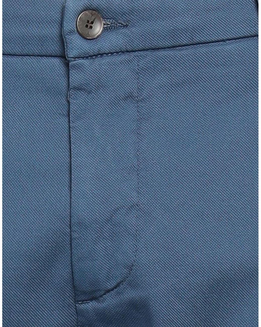 Yan Simmon Blue Pants Cotton, Elastane for men