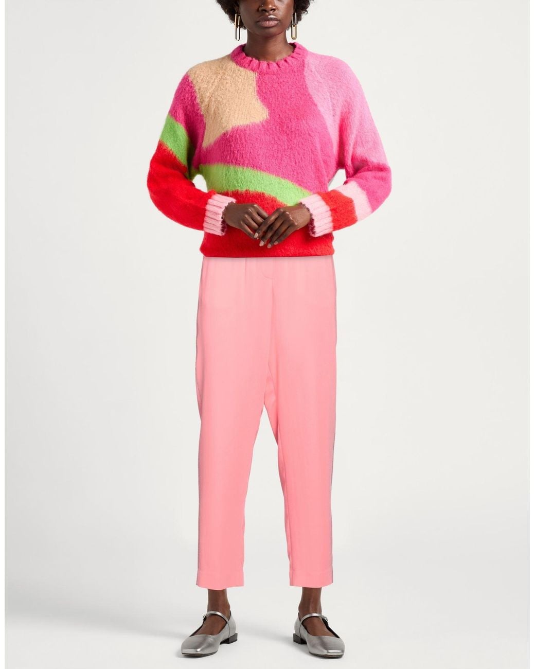 Peserico Pink Pants Viscose, Elastane