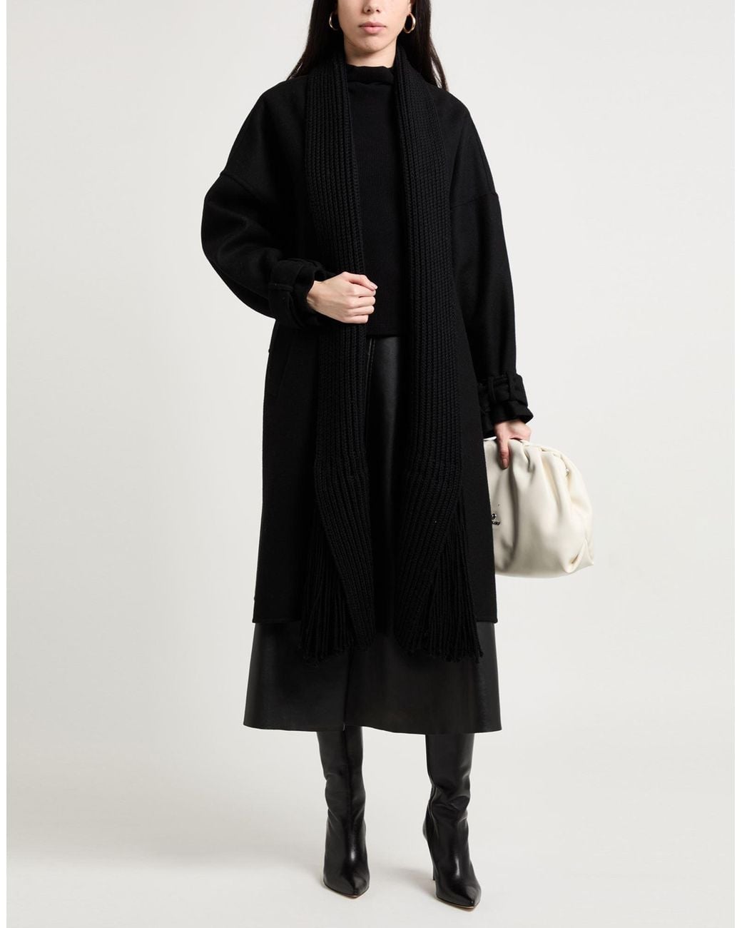 Ermanno Scervino Black Coat Virgin Wool, Merino Wool
