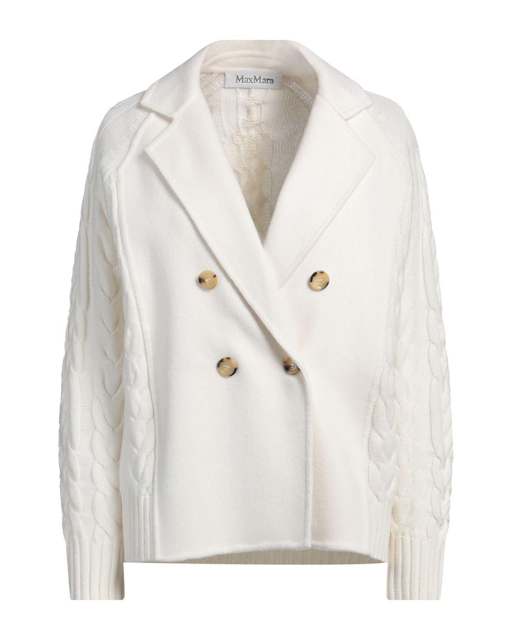 Max Mara White Ivory Blazer Wool, Cashmere