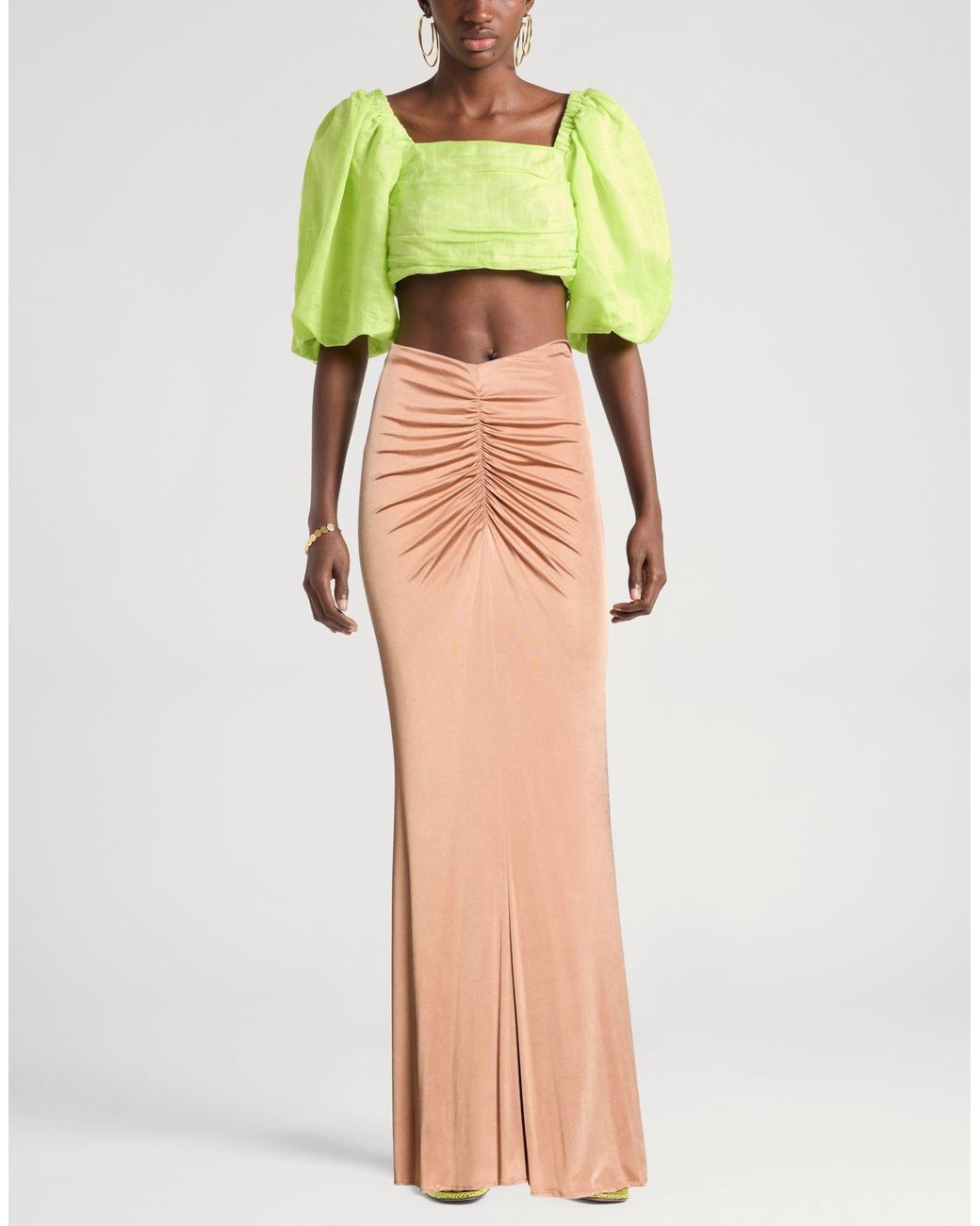 Pinko Pink Blush Maxi Skirt Viscose
