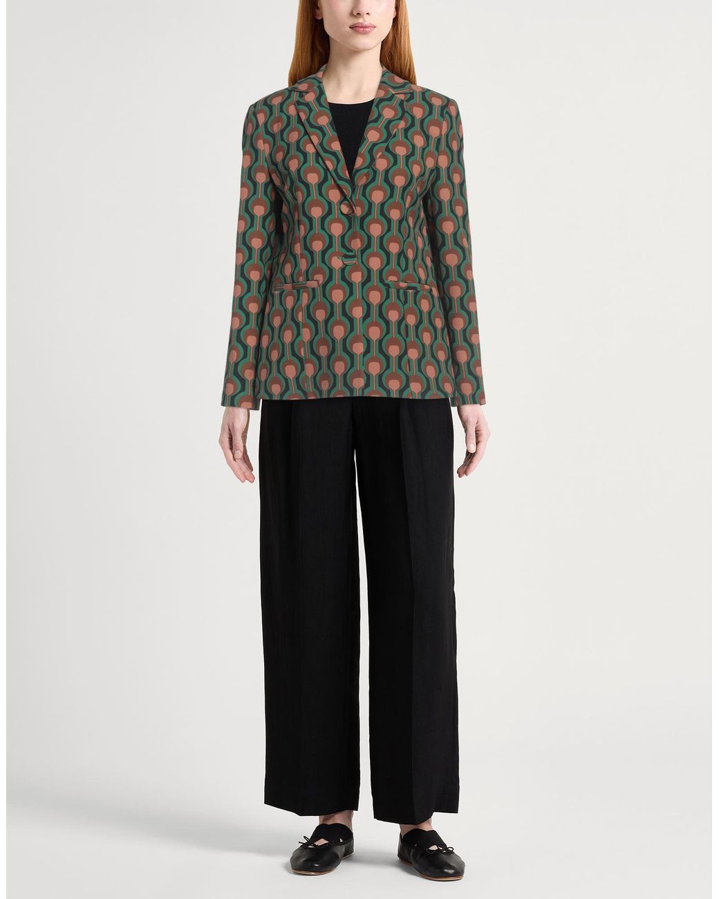 Maliparmi Green Blazer Polyester, Elastane
