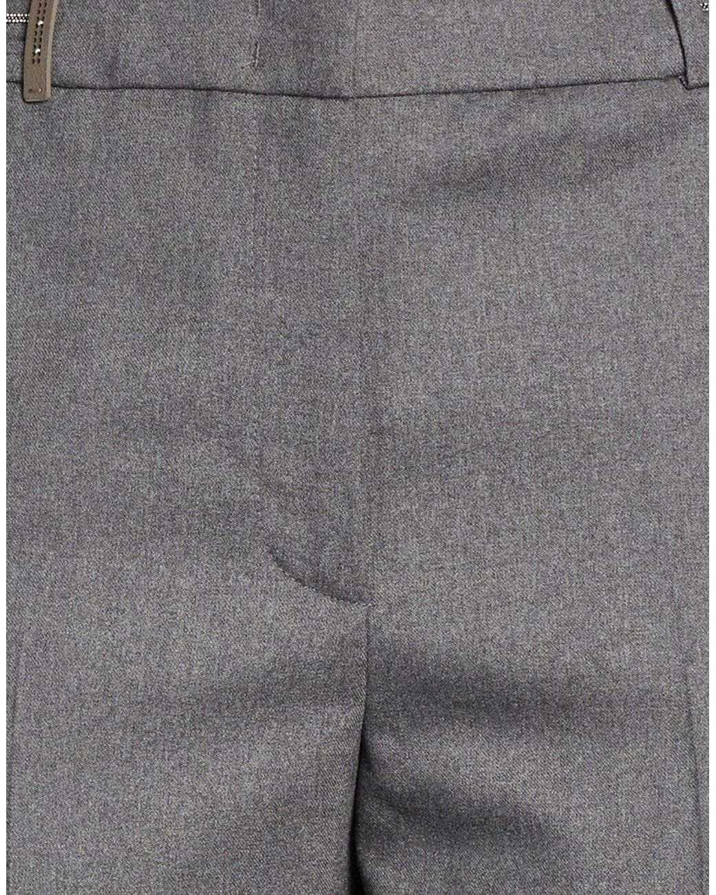 Peserico Gray Pants Wool, Polyester, Elastane