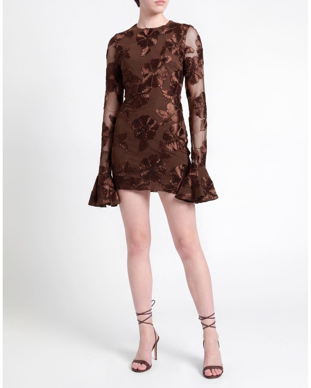 ROTATE BIRGER CHRISTENSEN Brown Mini Dress