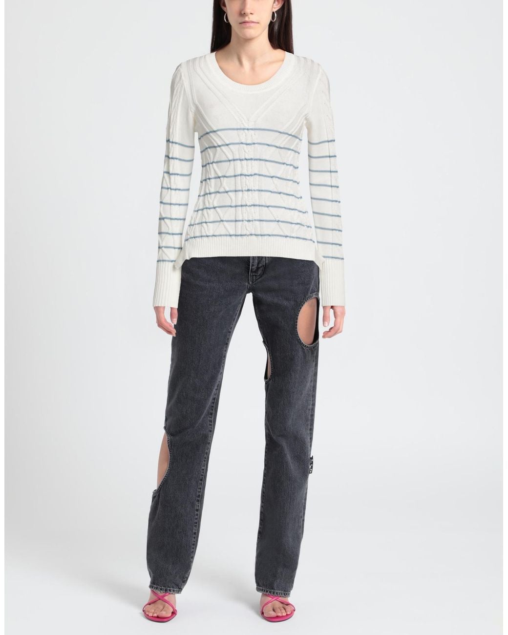 Pullover High en coloris White