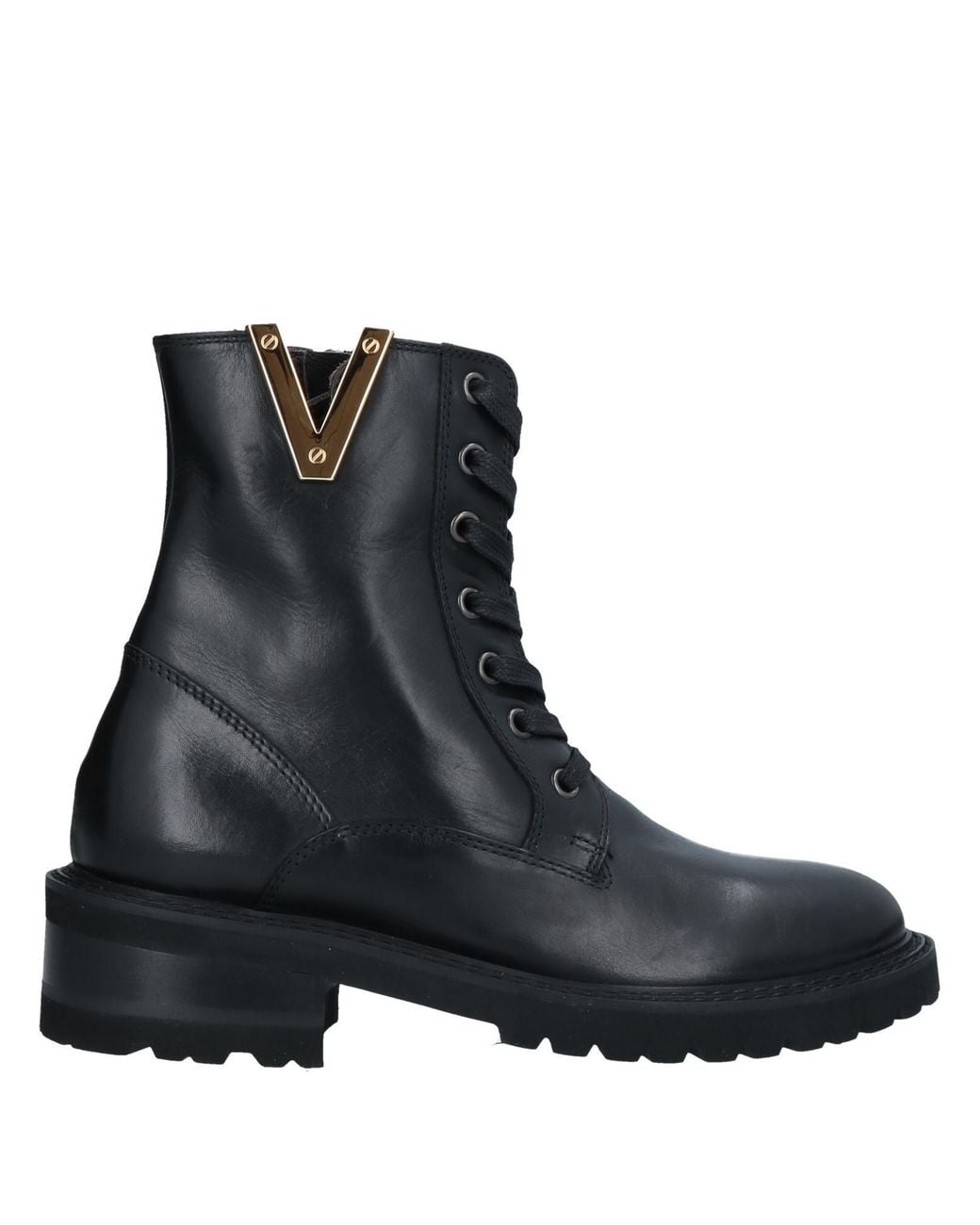 Via Roma 15 Black Ankle Boots Leather