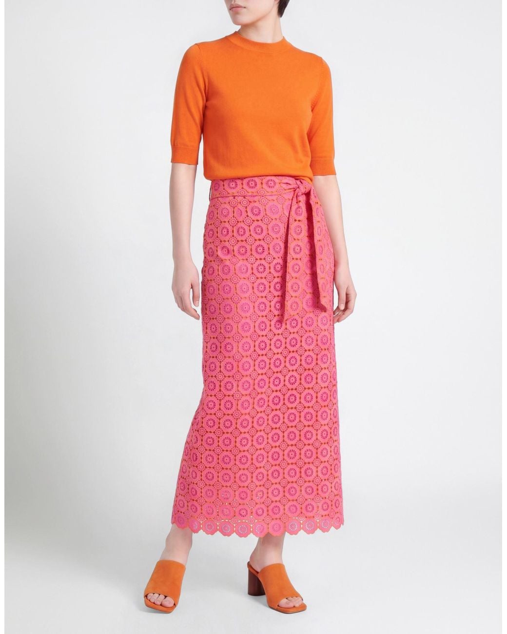 Moschino Pink Fuchsia Maxi Skirt Polyester