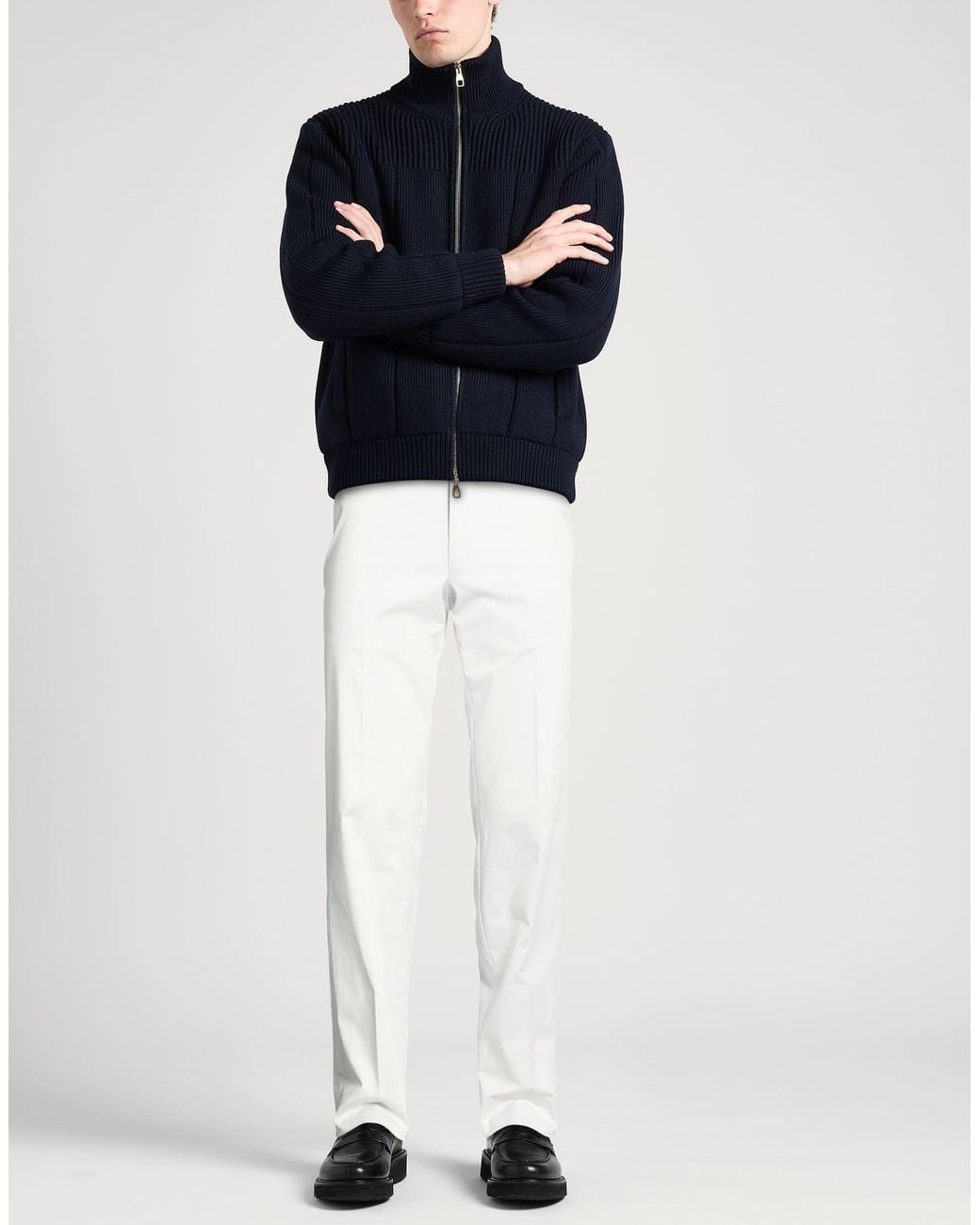Canali White Light Pants Cotton, Elastane for men